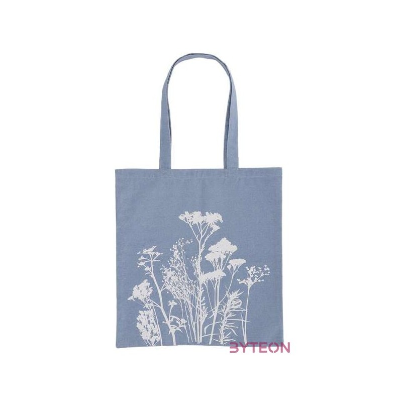 Mezei virág mintás bevásárlós táska, kék