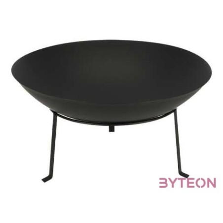 Fém tűzrakó tál állvánnyal, fekete, 59 cm átmérőjű