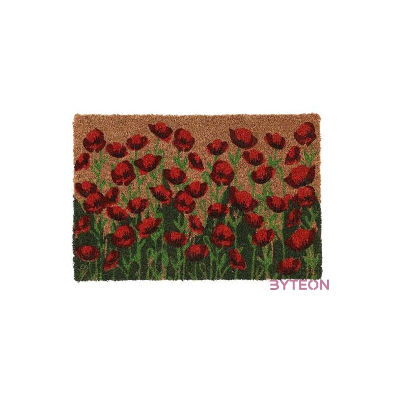 Pipacsos kókuszrost lábtörlő, 60x40 cm