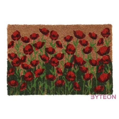 Pipacsos kókuszrost lábtörlő, 60x40 cm