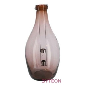 Lámpás újrahasznosított üvegből, kivehető gyertyatartóval, A, 38 cm