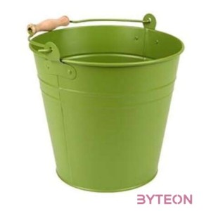 Fém vödör fa fogóval, 4,9 literes, fűzöld