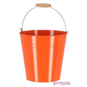Cink kerti vödör, fa fogóval, 10,75 literes, narancssárga