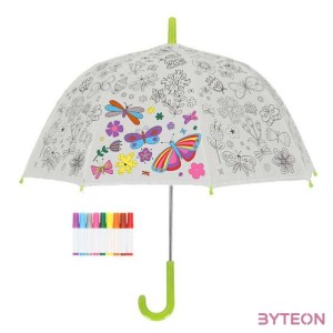 Kifesthető pillangós gyerek esernyő, filctollakkal