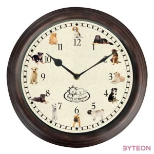 Óra kutya hanggal, 30 cm átmérőjű