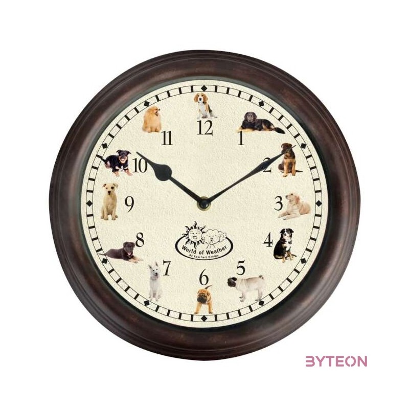 Óra kutya hanggal, 30 cm átmérőjű