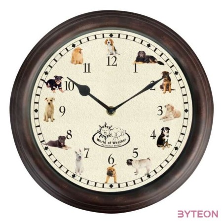 Óra kutya hanggal, 30 cm átmérőjű