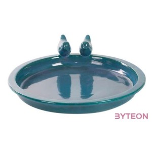 Kerámia madáretető és itató tál, kék, 37 cm átmérőjű