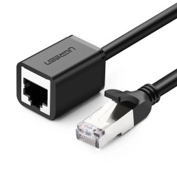 UGREEN hálózati kábel RJ45 Ethernet hosszabbító, kat. 6, FTP, 5 m-es fém dugóval (fekete)