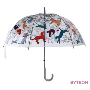 Kutya és macska mintás átlátszó esernyő,  83 cm átmérőjű