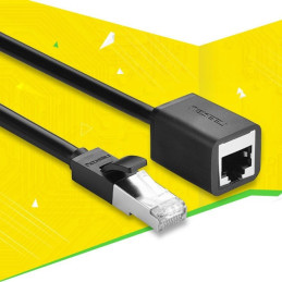 UGREEN hálózati kábel RJ45 Ethernet hosszabbító, kat. 6, FTP, 5 m-es fém dugóval (fekete)