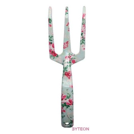 Rózsa mintás kézi villa, 23 cm