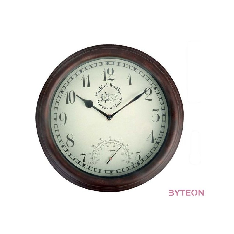 Óra hőmérővel, 31 cm átmérőjű