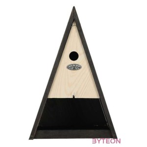 Háromszög alakú kettő az egyben madárház és maderetető, fekete