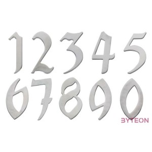 Modern acél házszám, 0