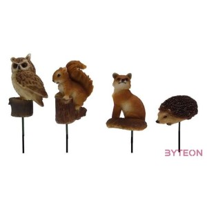 Leszúrható róka polyresin szobor, kültéri és beltéri dekorációs kiegészítő