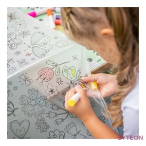 Kifesthető pillangós gyerek esernyő, filctollakkal