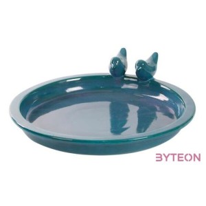 Kerámia madáretető és itató tál, kék, 37 cm átmérőjű