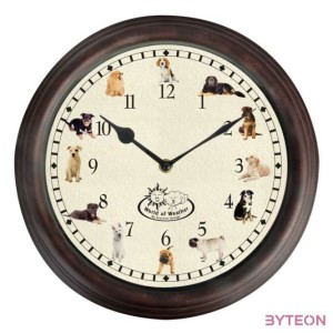 Óra kutya hanggal, 30 cm átmérőjű