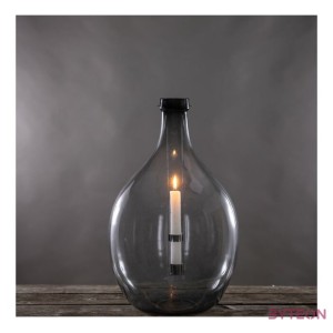 Lámpás újrahasznosított üvegből, kivehető gyertyatartóval, C, 51 cm