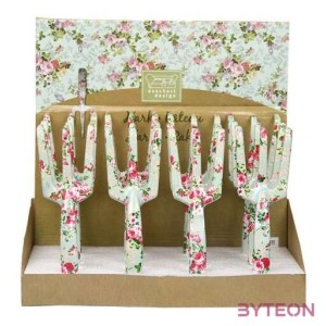 Rózsa mintás kézi villa, 23 cm