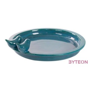 Kerámia madáretető és itató tál, kék, 37 cm átmérőjű