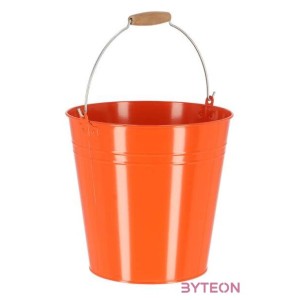 Cink kerti vödör, fa fogóval, 10,75 literes, narancssárga
