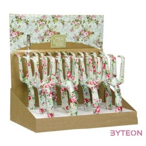 Rózsa mintás kézi villa, 23 cm