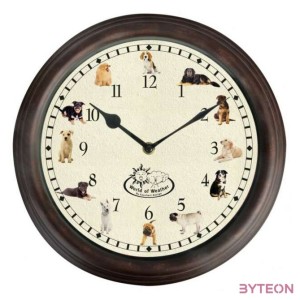 Óra kutya hanggal, 30 cm átmérőjű
