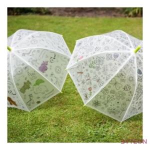 Kifesthető pillangós gyerek esernyő, filctollakkal