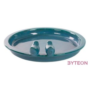 Kerámia madáretető és itató tál, kék, 37 cm átmérőjű