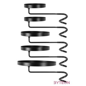 Teleszkópos virágtartó állvány 5 tálcával, fekete,  300 cm