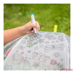 Kifesthető pillangós gyerek esernyő, filctollakkal