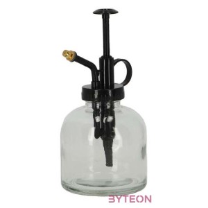 Üveg növénypermetező, fekete fejjel, 0,2 literes