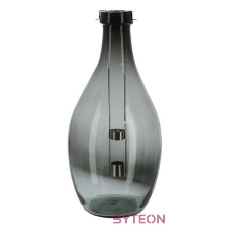 Lámpás újrahasznosított üvegből, kivehető gyertyatartóval, C, 38 cm