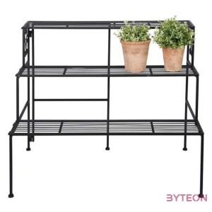 Összecsukható polcos kovácsoltvas virágtartó állvány, 79 x 65 cm