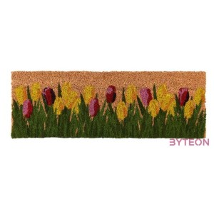 Tulipános kókuszrost lábtörlő, 75 x 25 cm
