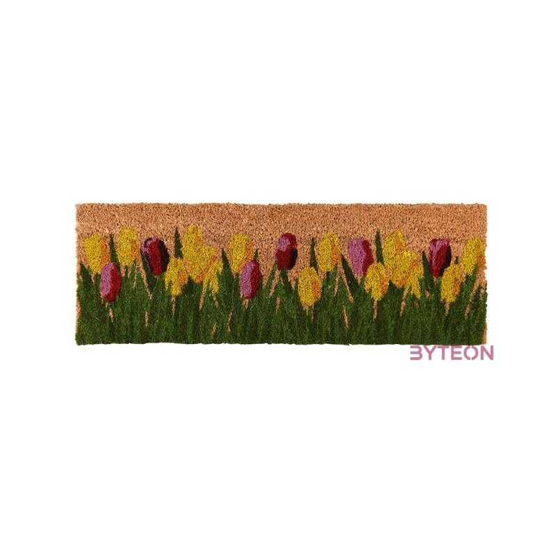 Tulipános kókuszrost lábtörlő, 75 x 25 cm