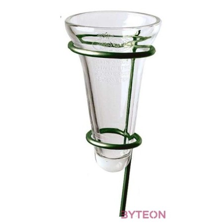 Leszúrható fém csapadékmérő állvány, mérő üveggel, 133 cm, 0,55 literes