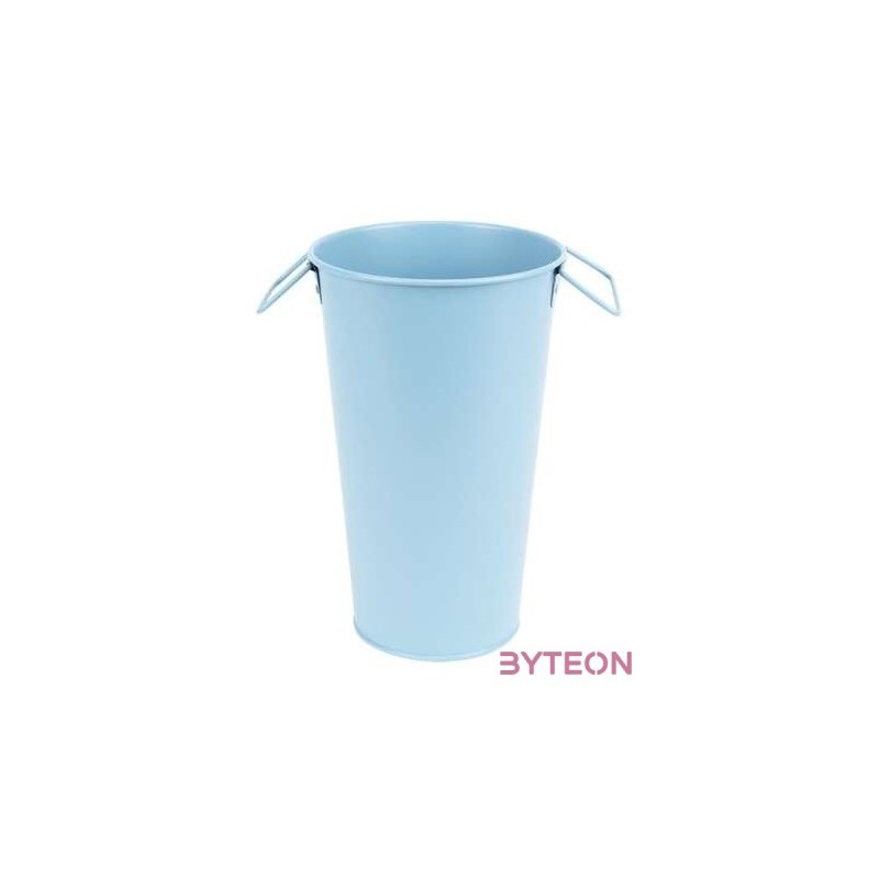 Fém váza, 1,2 literes, világoskék, 18 cm