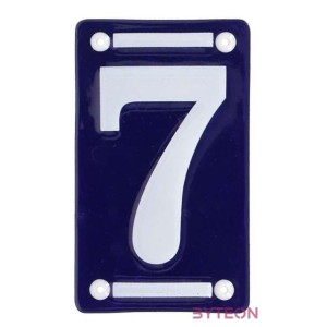 Tűzzománc házszám, 7