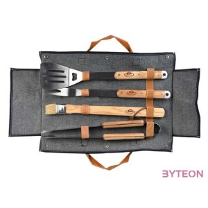 Farmer BBQ eszköz tartó, 4 rozsdamentes acél grill eszközzel