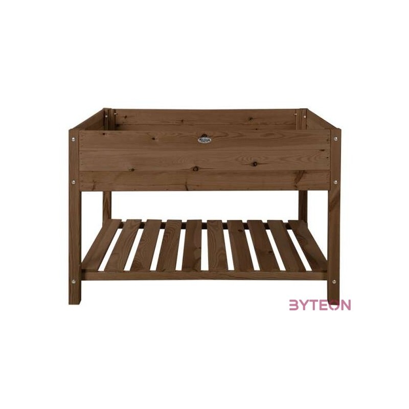 Fából készült magaságyás, barna, 118 x 78 cm