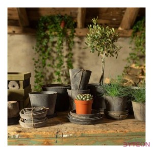 Terrakotta alátét, kerek, szürke