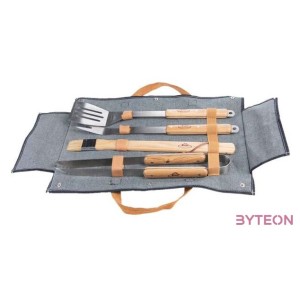 Farmer BBQ eszköz tartó, 4 rozsdamentes acél grill eszközzel