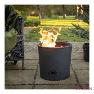 Két részes dupla falú fém tűzrakó, 39 cm átmérőjű