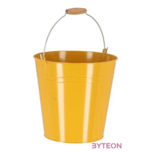 Cink kerti vödör, fa fogóval, 10,75 literes, sárga