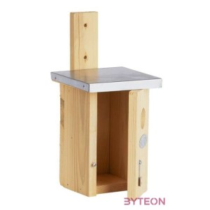 Fa madárház ökörszemnek, cink tetővel, 25 cm