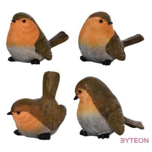 Vörösbegy polyresin szobor, S, A típus, kültéri és beltéri dekorációs kiegészítő