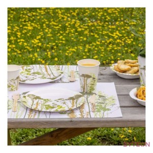 Mezei virág mintás fa villa, 20 db-os